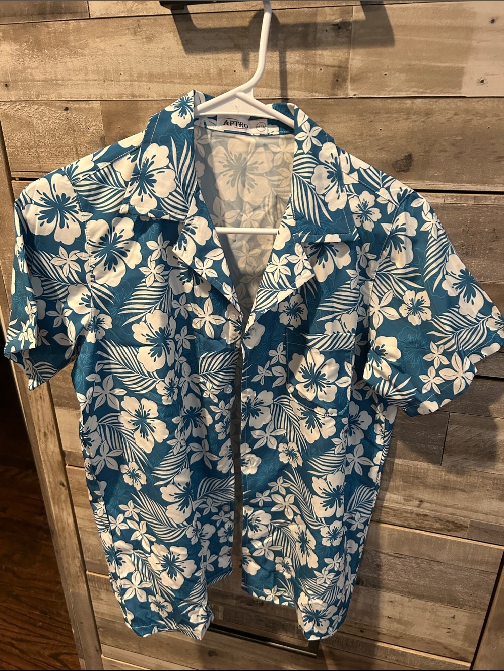 Blue Floral Hawaiian Short Sleeve Shirt